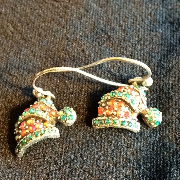 Vintage Marcasite Crystal Christmas Earrings - Picture 1 of 3